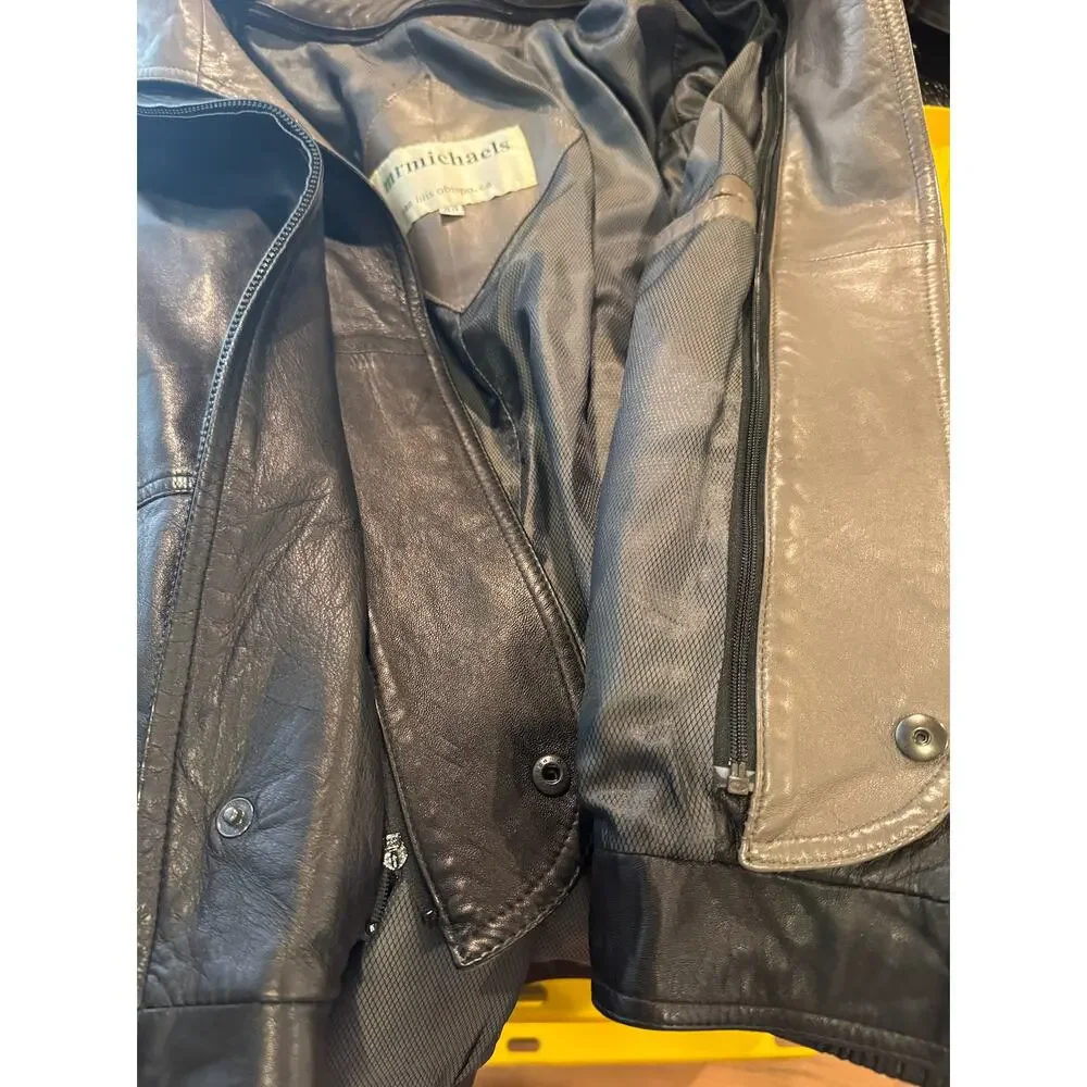 Vintage 100% Leather Coat Mr Michaels San Luis Obispo‎ Bomber Jacket